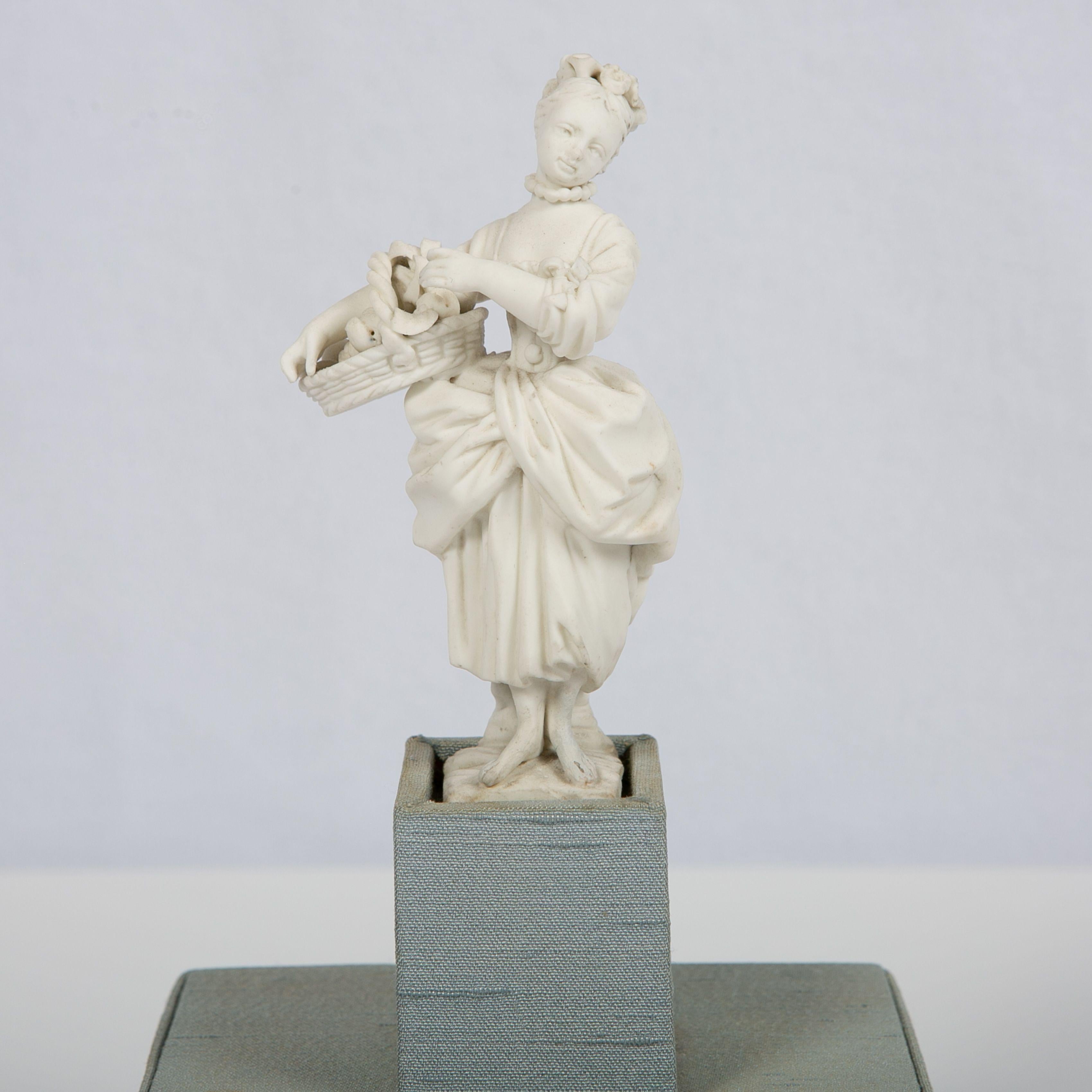 European Small Bisque Figure of Girl Made by Mennecy in 18th Century France