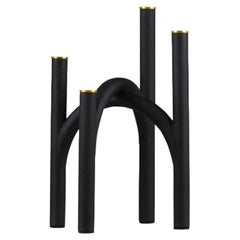 Small Black and Gold Contemporary Candleholder