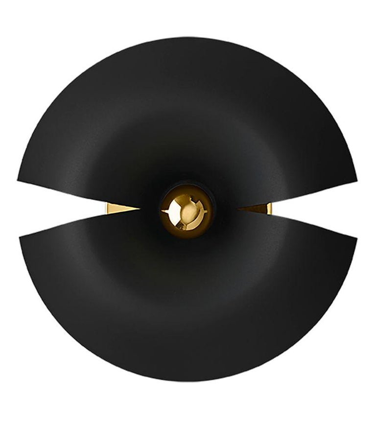 Small Black and Gold Contemporary Wall Lamp For Sale at 1stDibs