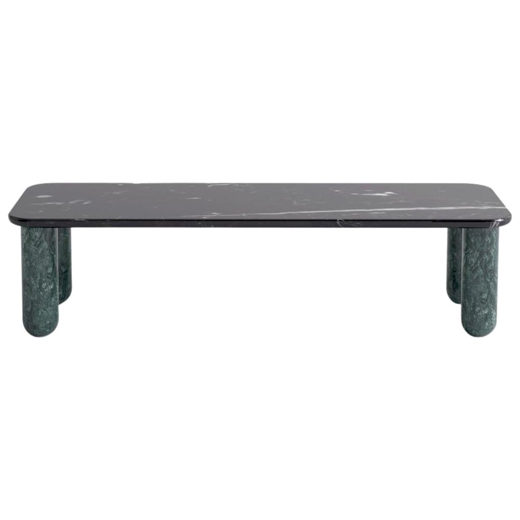 Petite table basse "Sunday" en marbre noir et vert, Jean-Baptiste Souletie