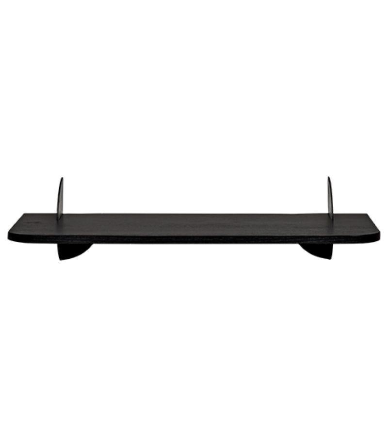 Painted Small Black and Steel Minimalist Shelf For Sale