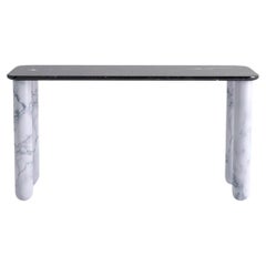 Small Black and White Marble "Sunday" Dining Table, Jean-Baptiste Souletie