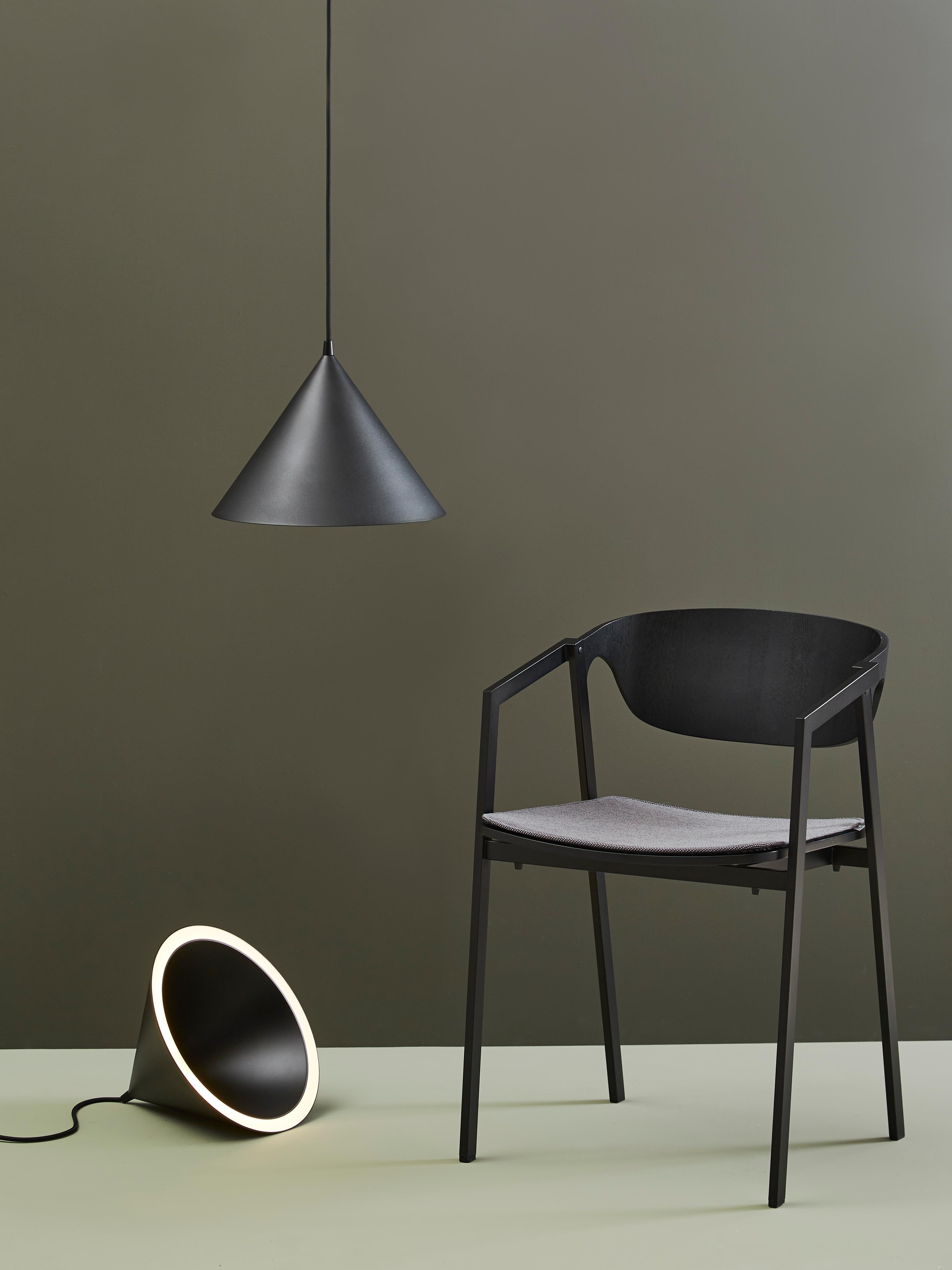 Aluminum Small Black Annular Pendant Lamp by MSDS Studio For Sale