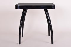 Small Black Art Deco Table Made in Czechia by UP Závody, Designed by Halabala