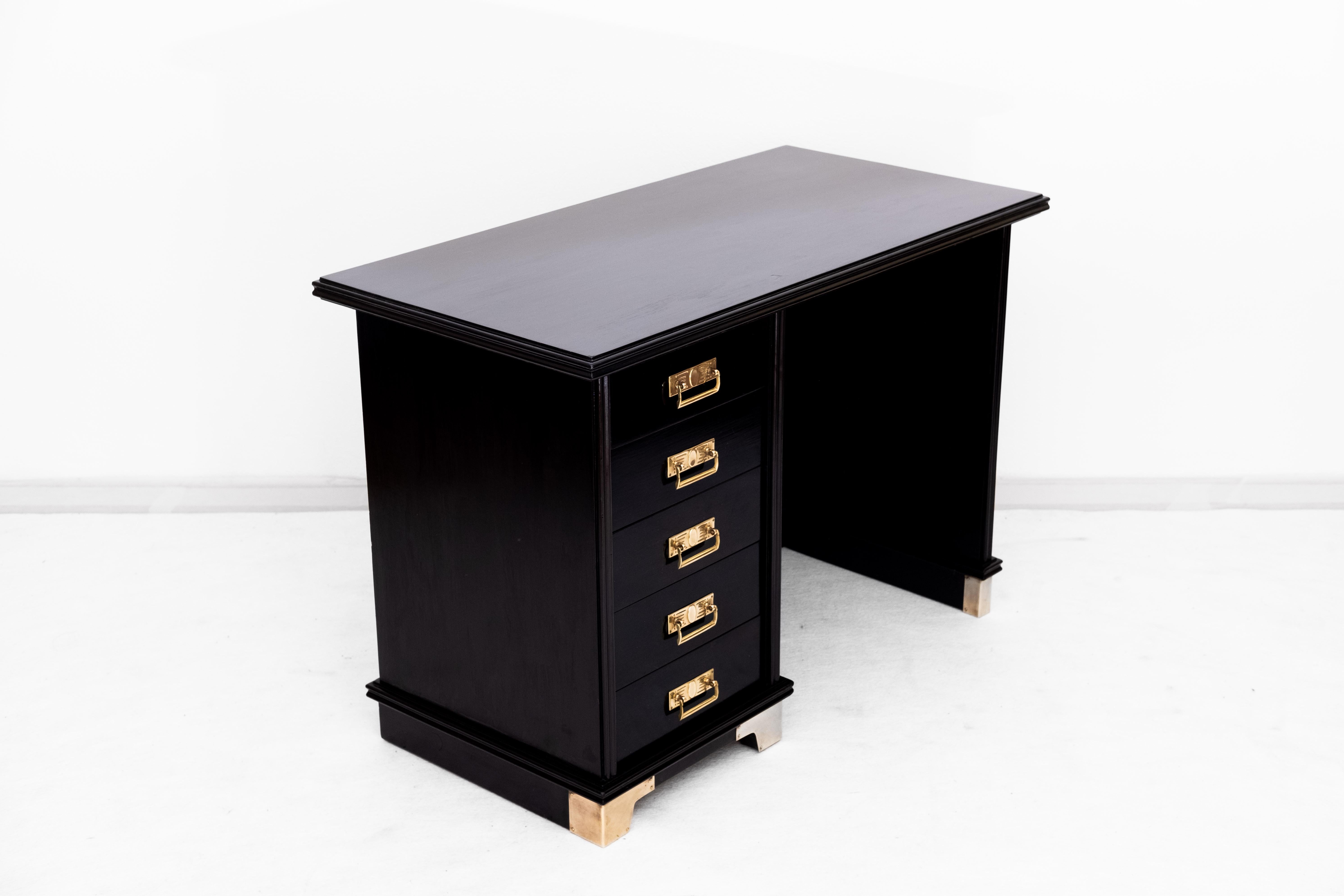 Small Art Nouveau Writing Desk with 6 Dawers (Vienna 1910) For Sale 8
