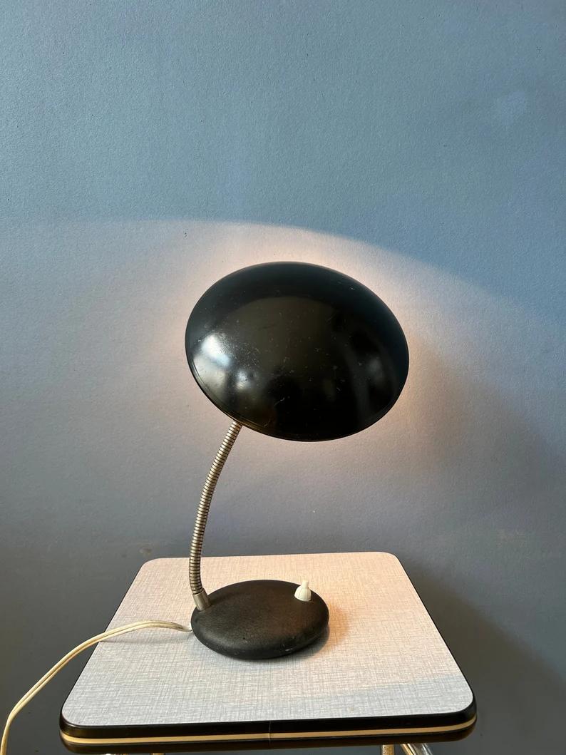 Small Black Bauhaus Style Metal Desk Lamp, 1970s For Sale 6