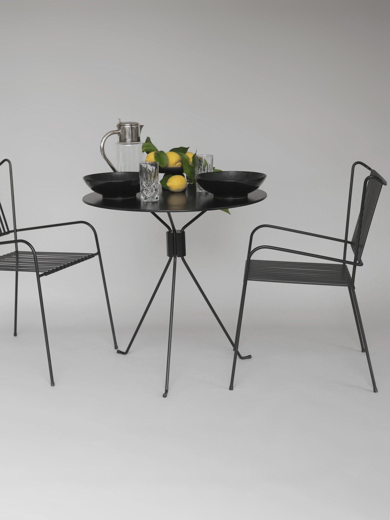 Steel Small Black Capri Bond Table by Cools Collection For Sale