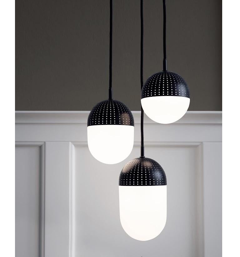 Contemporary Small Black Dot Pendant Lamp by Rikke Frost For Sale