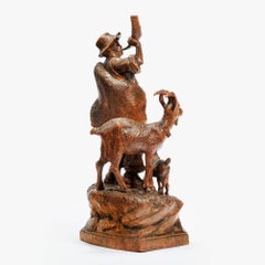 Small Black Forest Wood Carving of a Shepherd circa 1890
