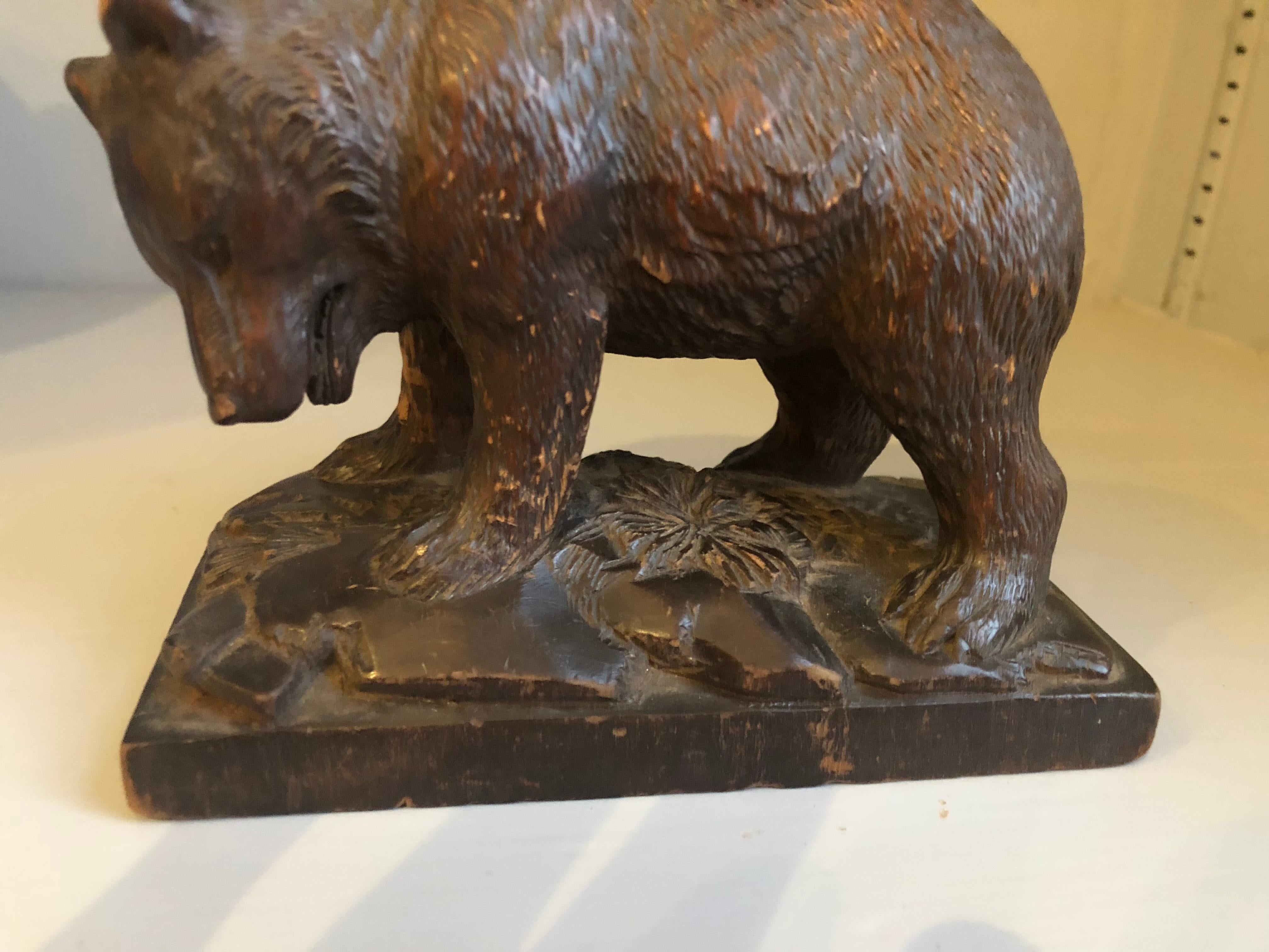 Black Forest Small Black Forrest Carving of a Bear, 19th Century For Sale