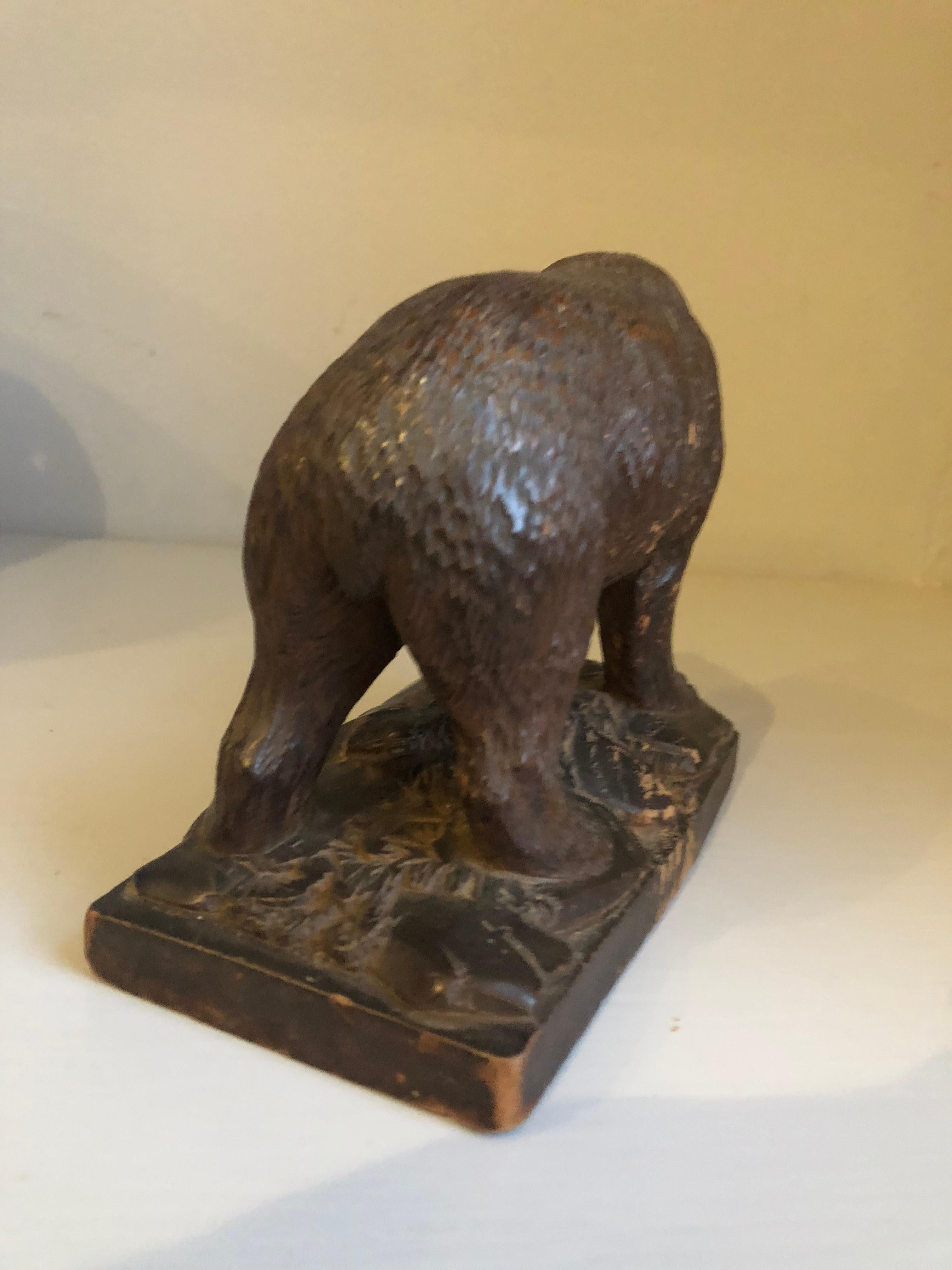 Small Black Forrest Carving of a Bear, 19th Century In Good Condition For Sale In Doylestown, PA