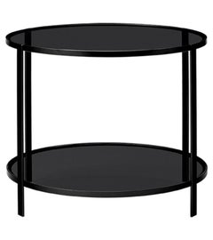 Small Black Glass Contemporary Side Table