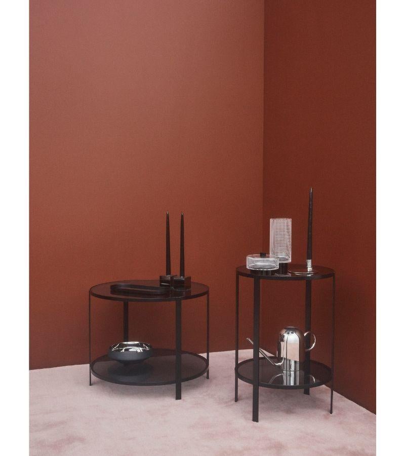 Pequeña Mesa Auxiliar Contemporánea de Cristal Negro Moderno en venta