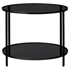 Small Black Glass Contemporary Side Table