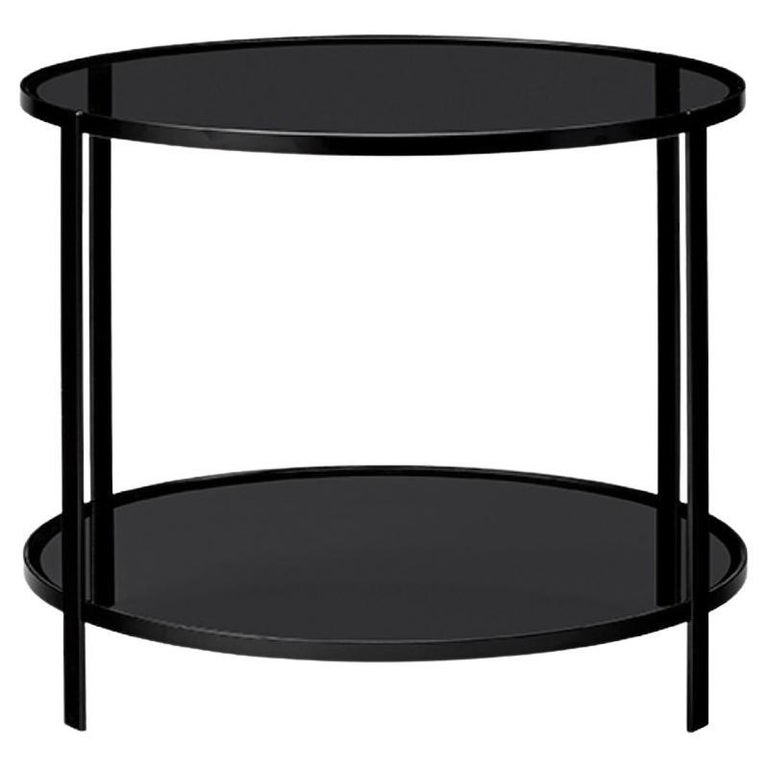 Small Black Glass Contemporary Side Table For Sale at 1stDibs black