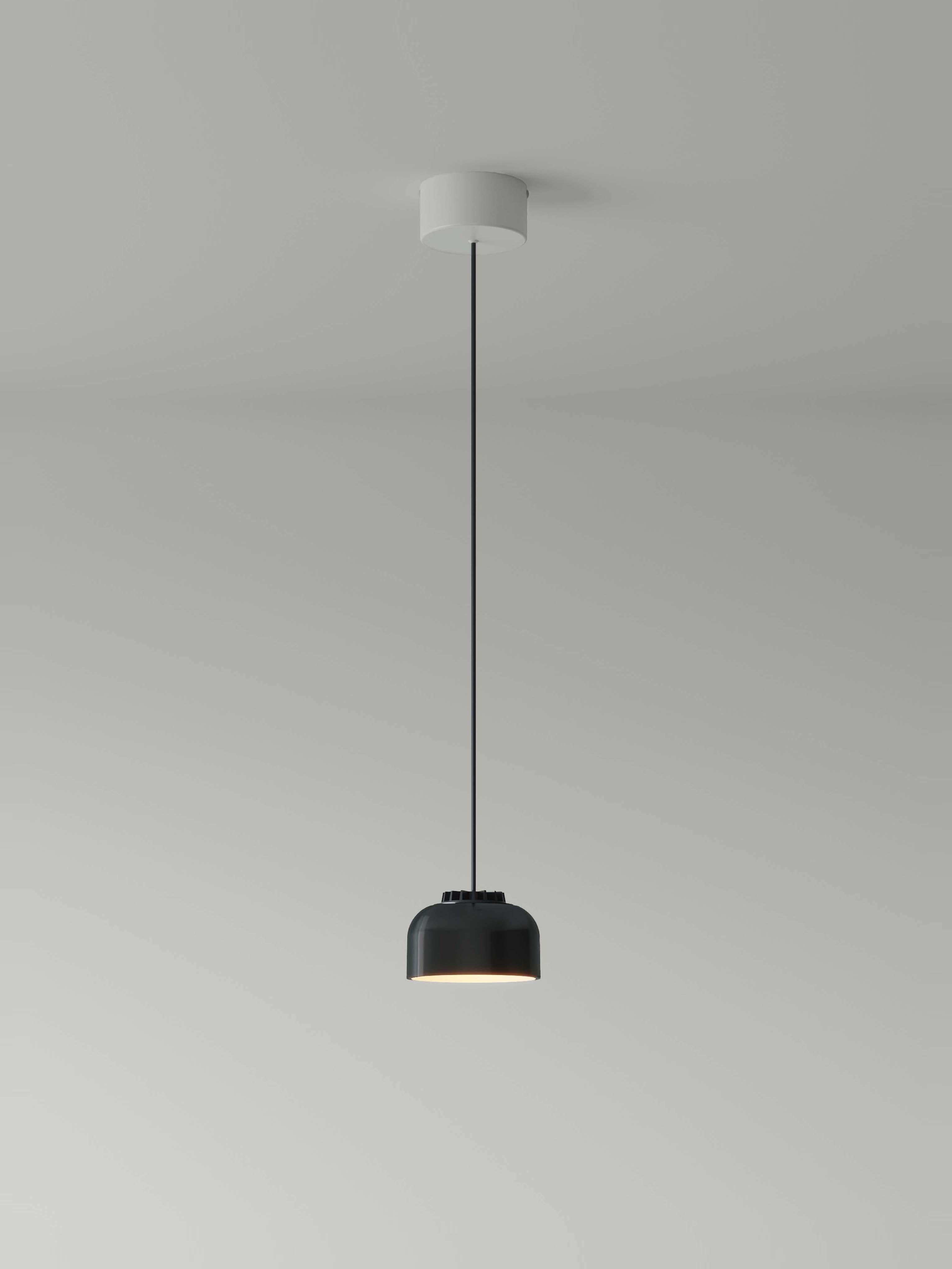 Modern Small Black HeadHat Bowl Pendant Lamp by Santa & Cole For Sale
