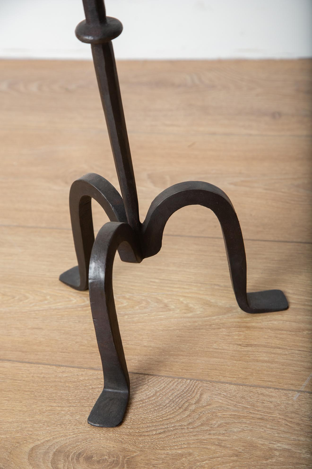 French Small Black Iron Side or Drink Table For Sale