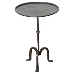 Small Black Iron Side or Drink Table