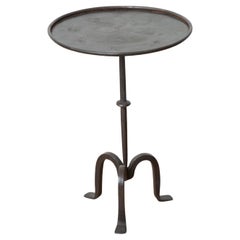 Small Black Iron Side or Drink Table
