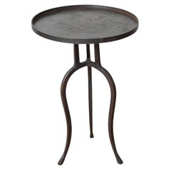 Small Black Iron Side or Drink Table, in Stock
