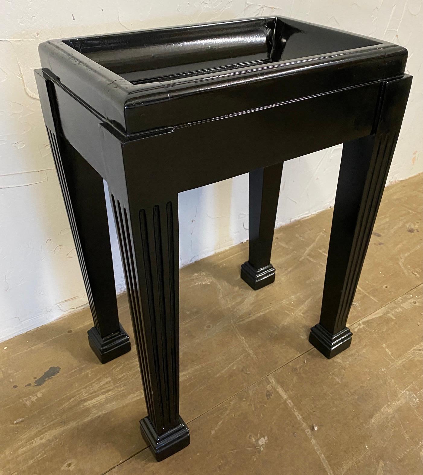 20th Century Small Black Lacquered Stand For Sale