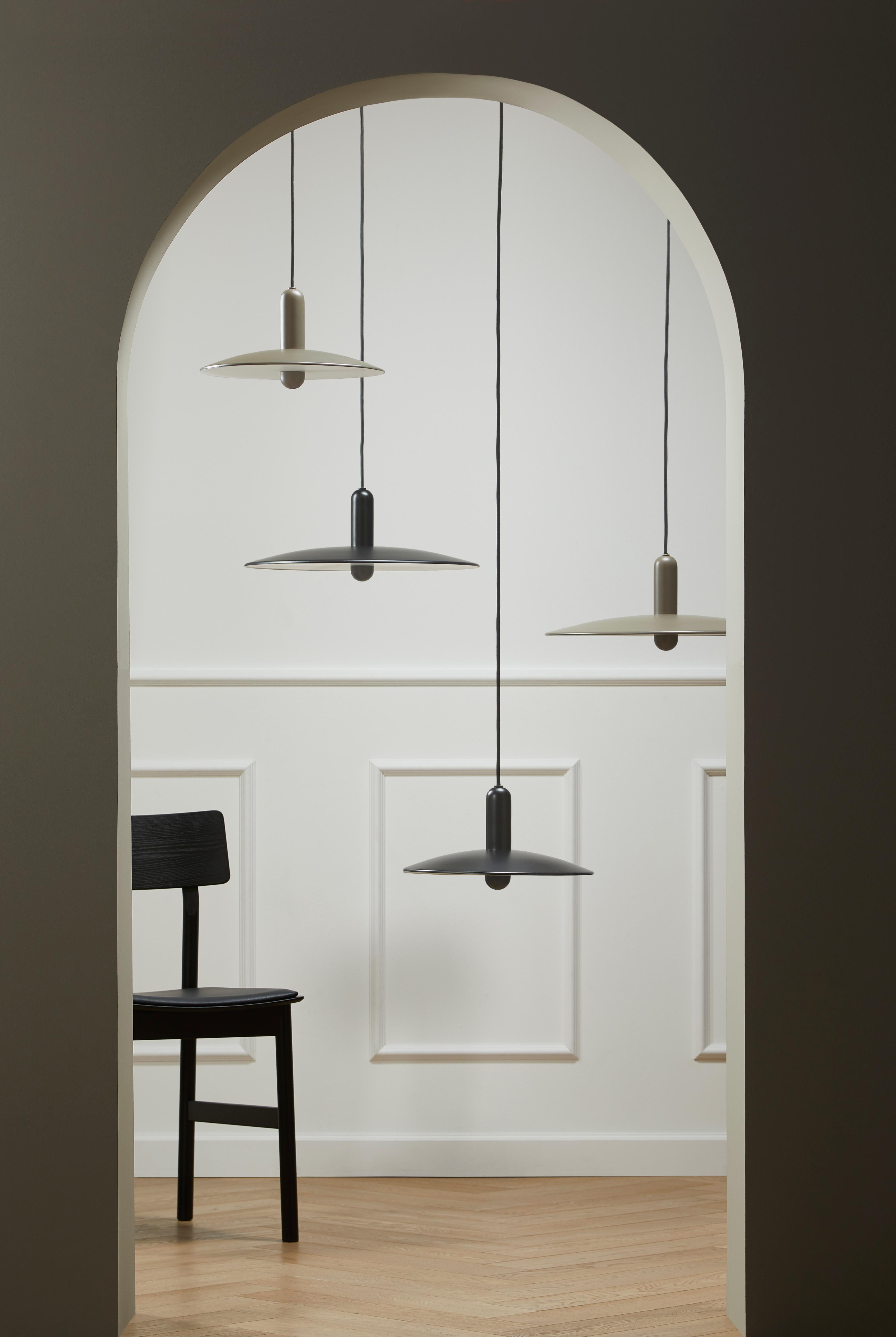 Post-Modern Small Black Lu Pendant Lamp by Beaverhausen For Sale