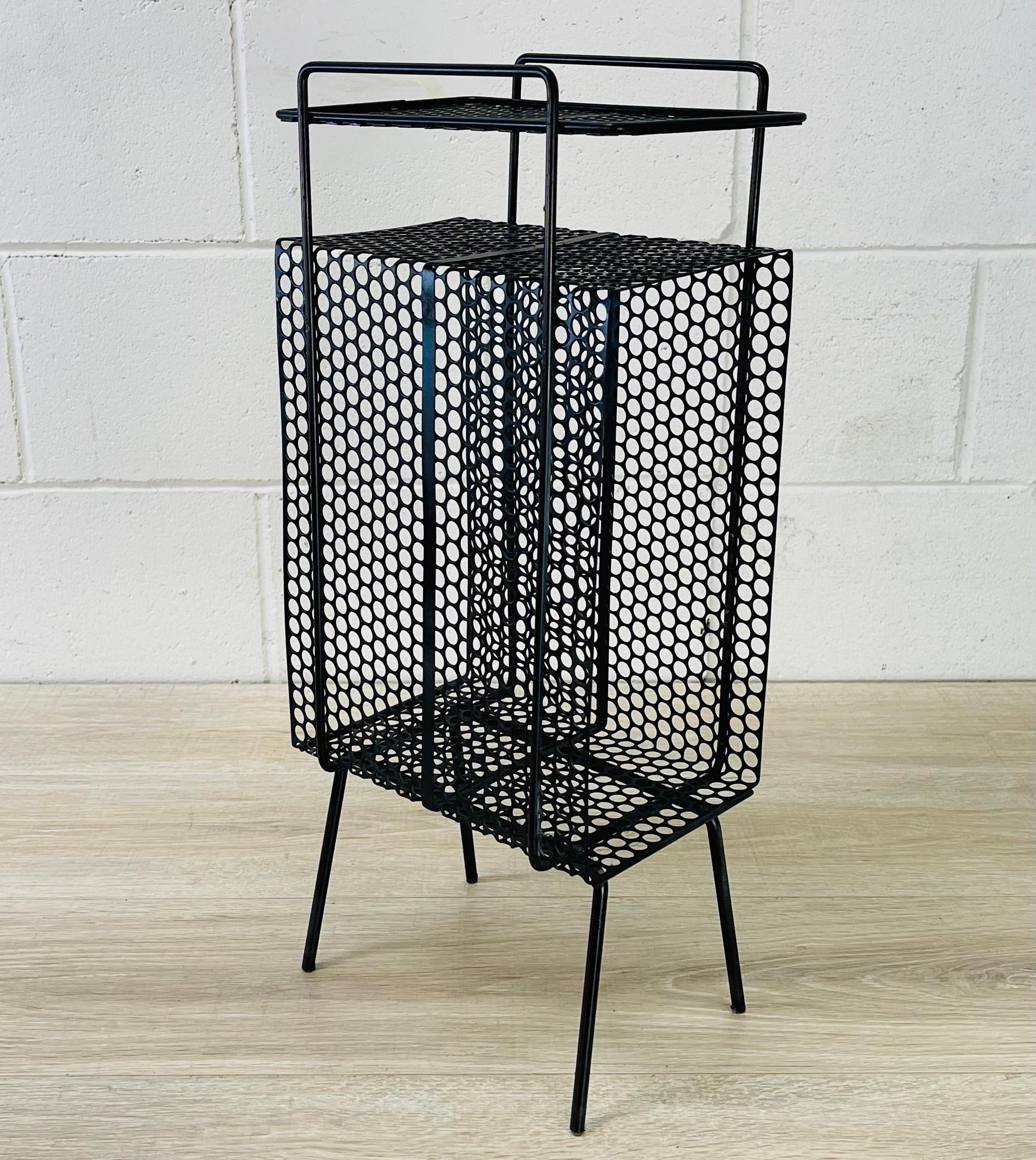 Small Black Metal Mesh Side Table For Sale 1