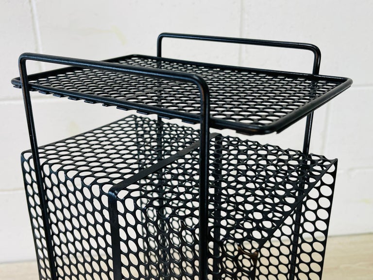 Small Black Metal Mesh Side Table For Sale at 1stDibs