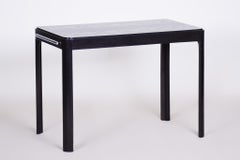 Small Black Oak Table with Withdrawable Shelf, Halabala, Up Zavody, 1930s