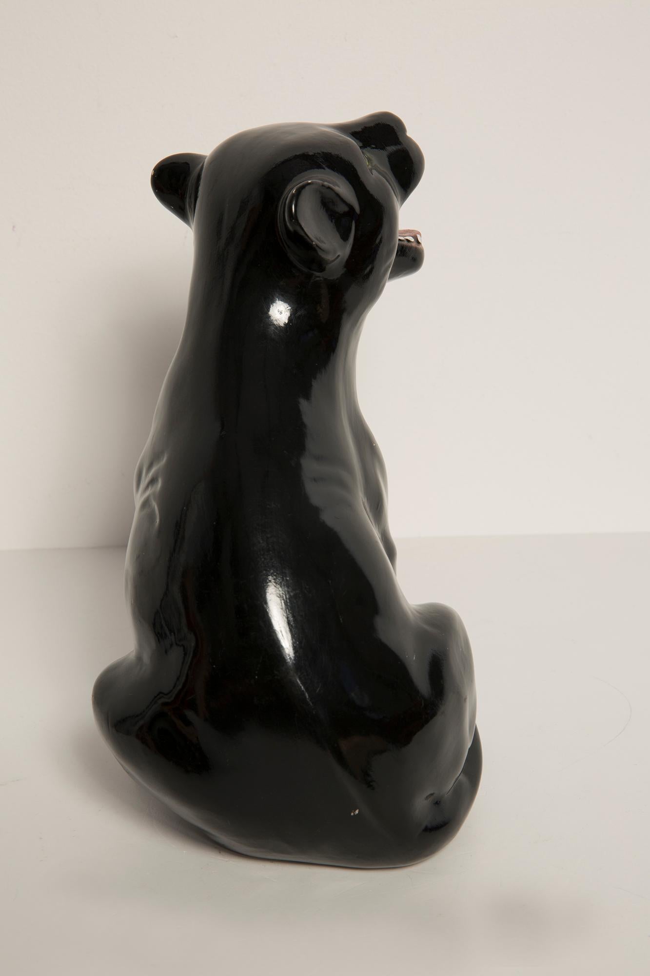 Small Black Panther Ceramic Sculpture, Italy, 1960s.  For Sale 3