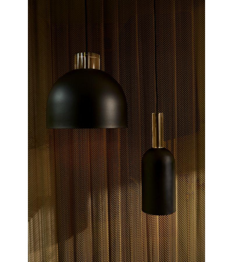 Plated Small Black Round Pendant Lamp 