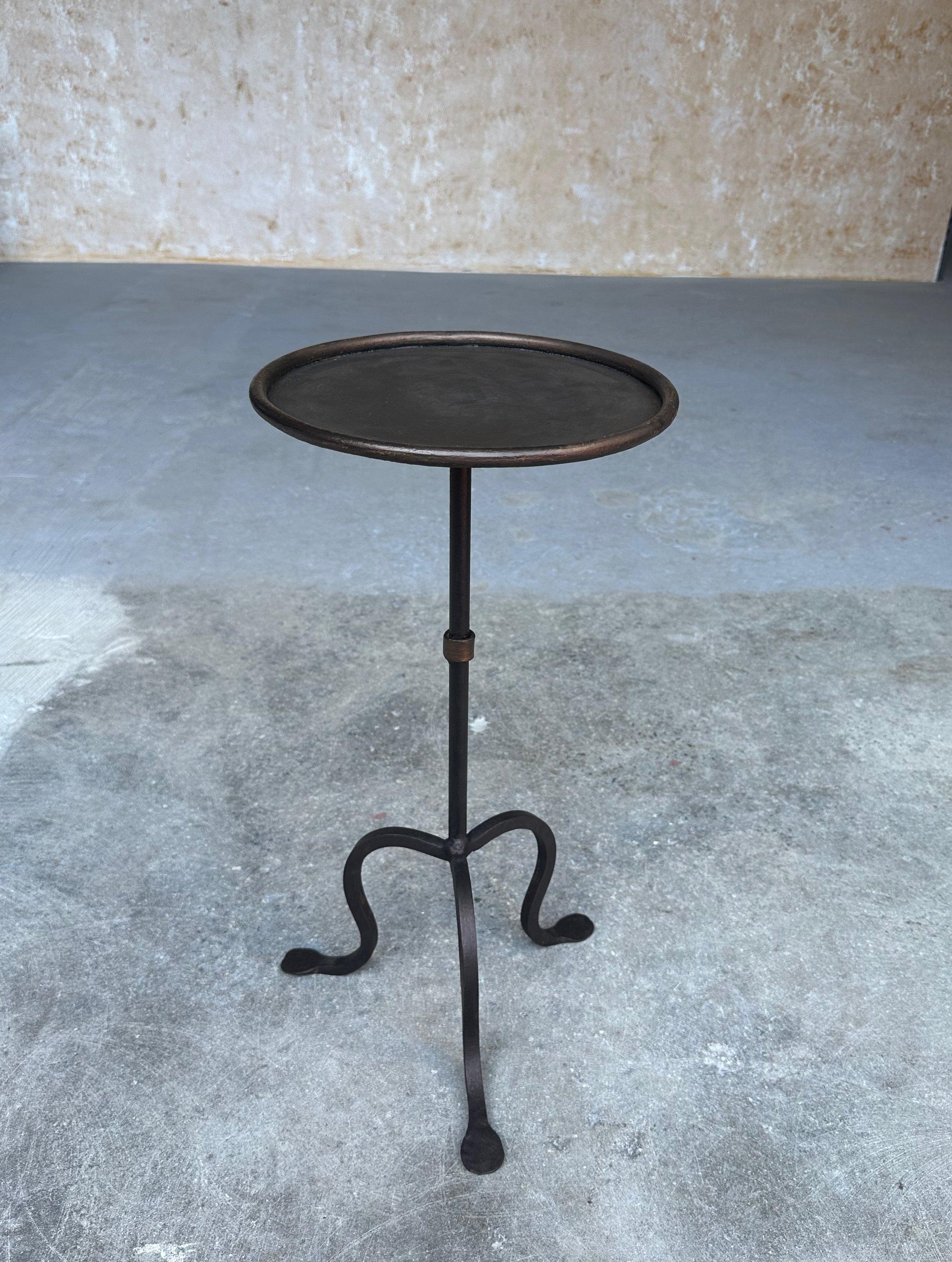 Hand-Painted Small Black Spanish Drinks Table with Gold Highlights  For Sale