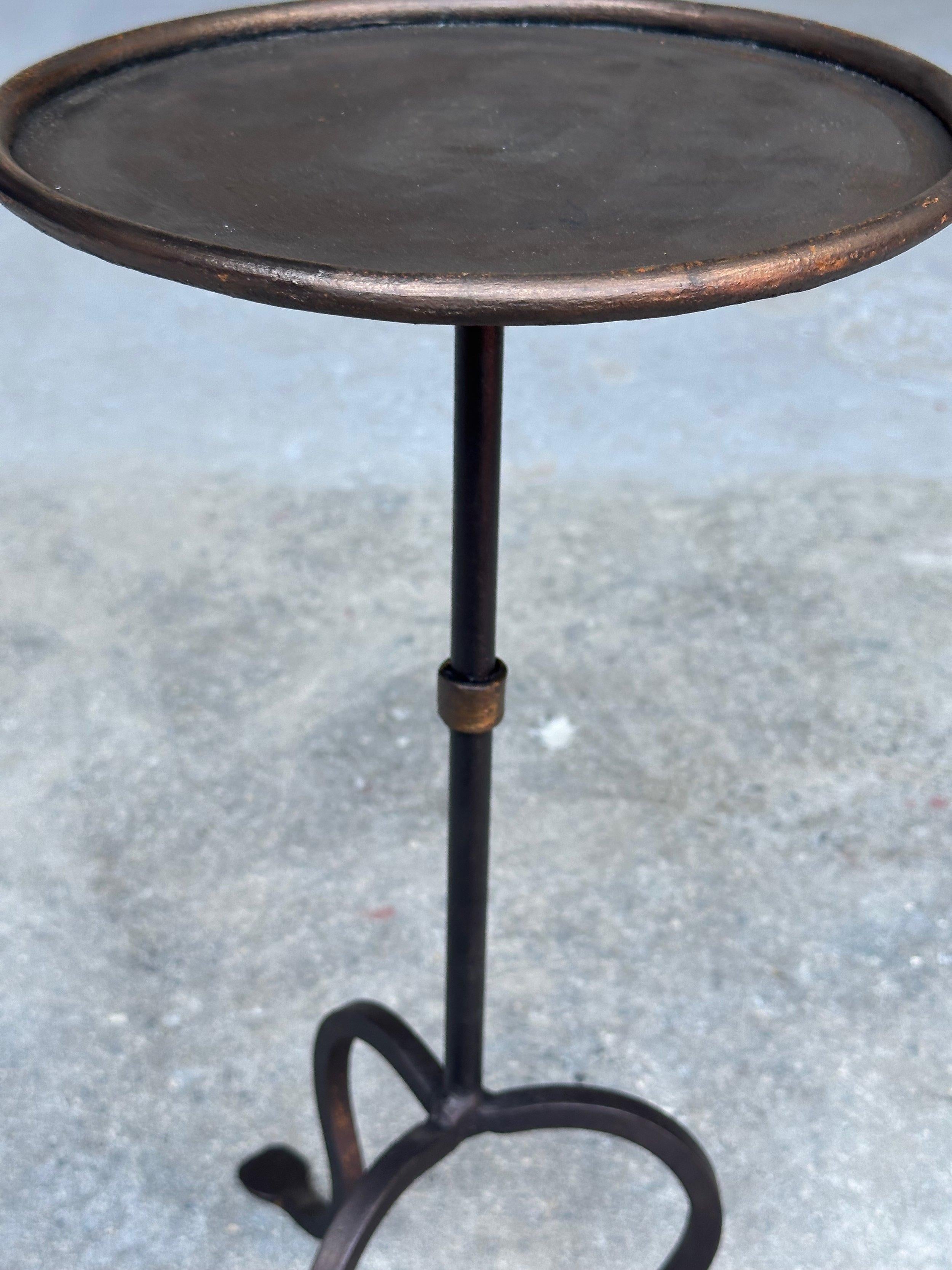 Contemporary Small Black Spanish Drinks Table with Gold Highlights  For Sale