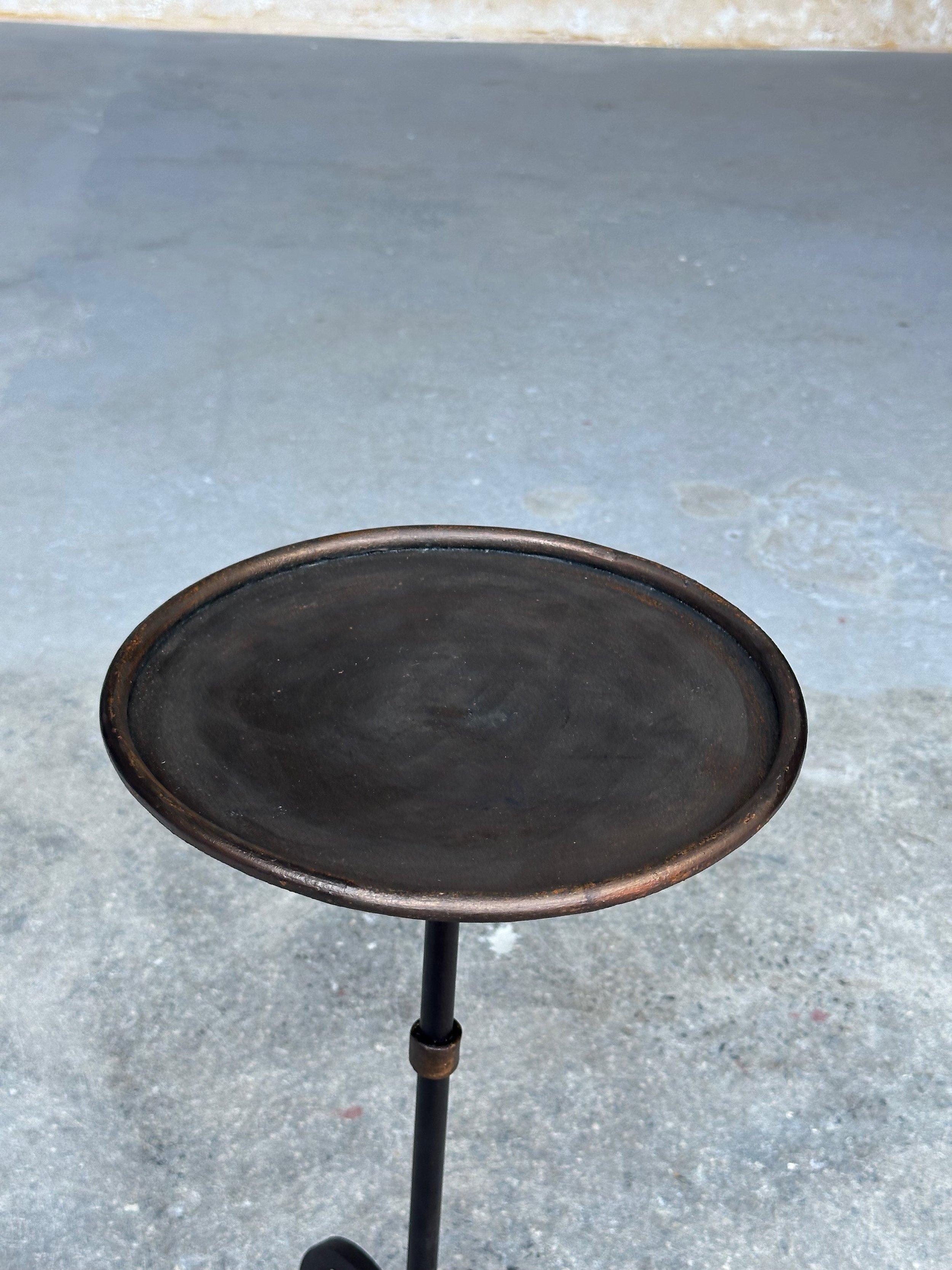 Iron Small Black Spanish Drinks Table with Gold Highlights  For Sale