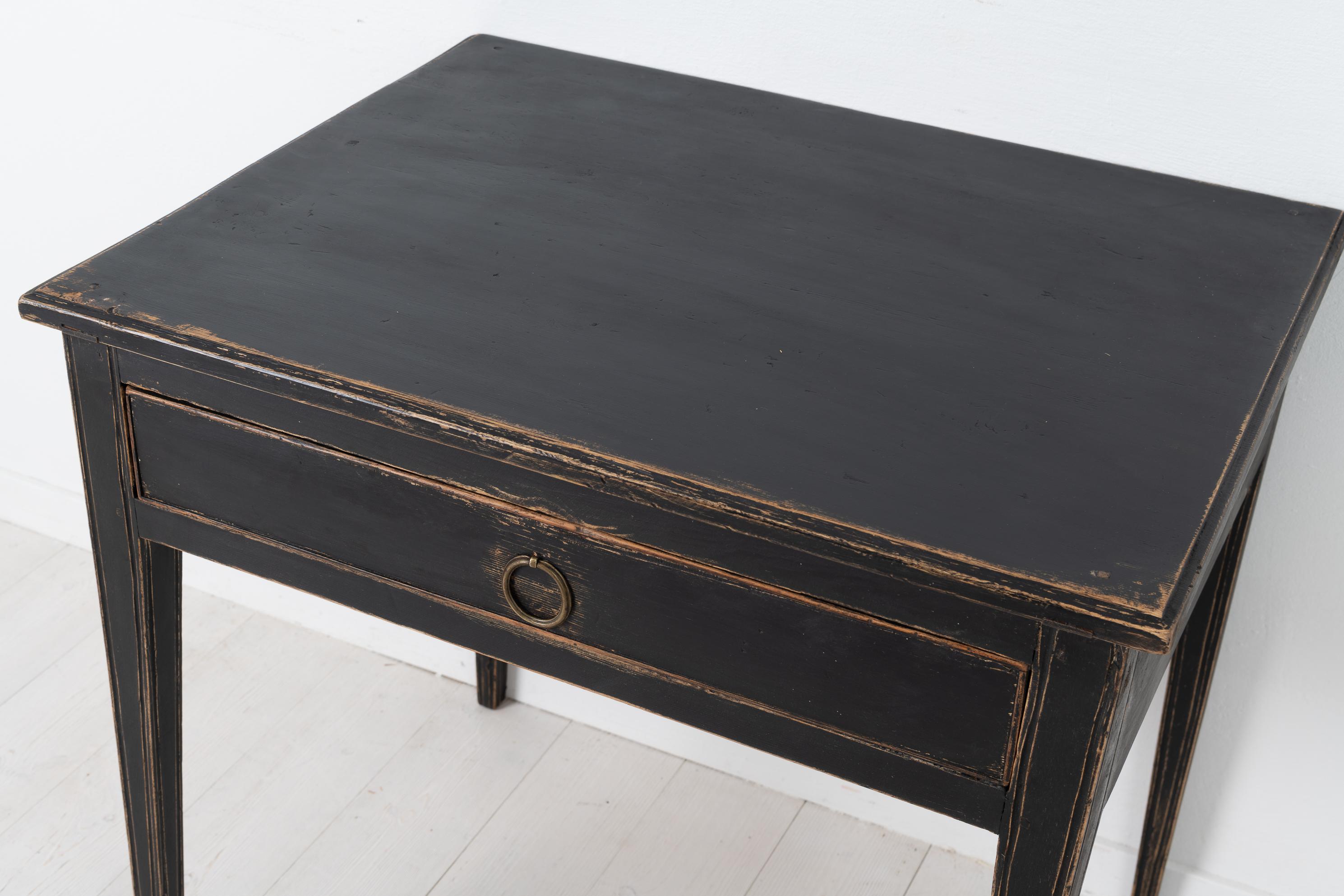 Small Black Swedish Gustavian Pine Table or Desk 5
