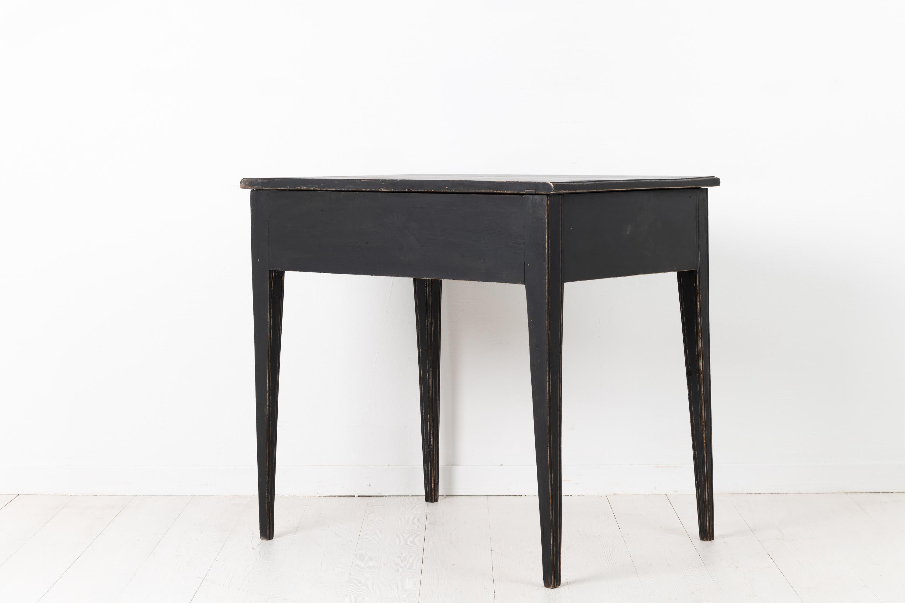 Small Black Swedish Gustavian Pine Table or Desk 1