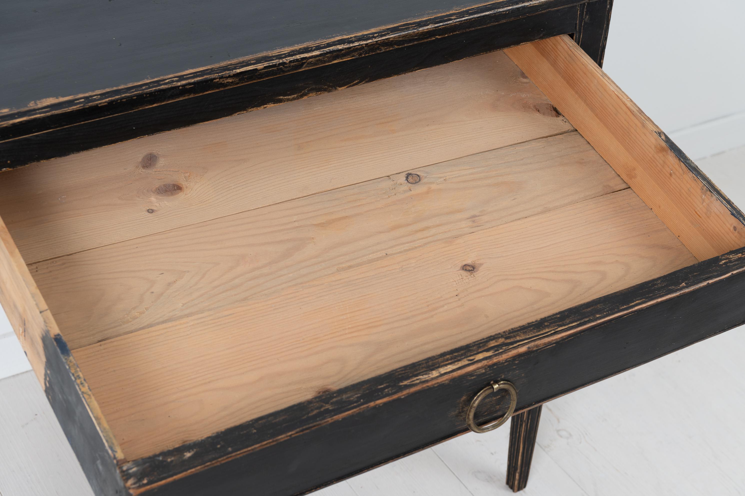 Small Black Swedish Gustavian Pine Table or Desk 3