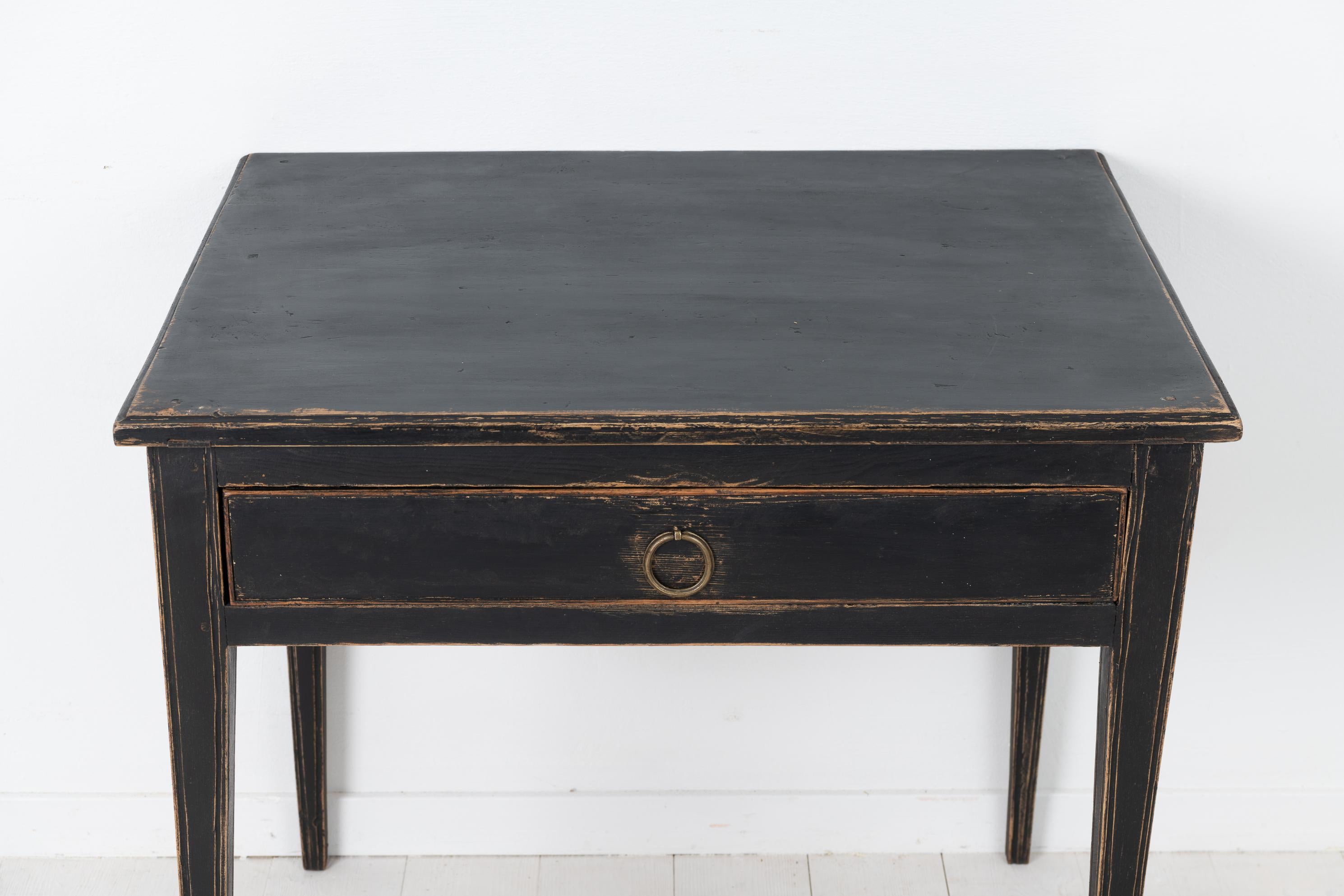 Small Black Swedish Gustavian Pine Table or Desk 4