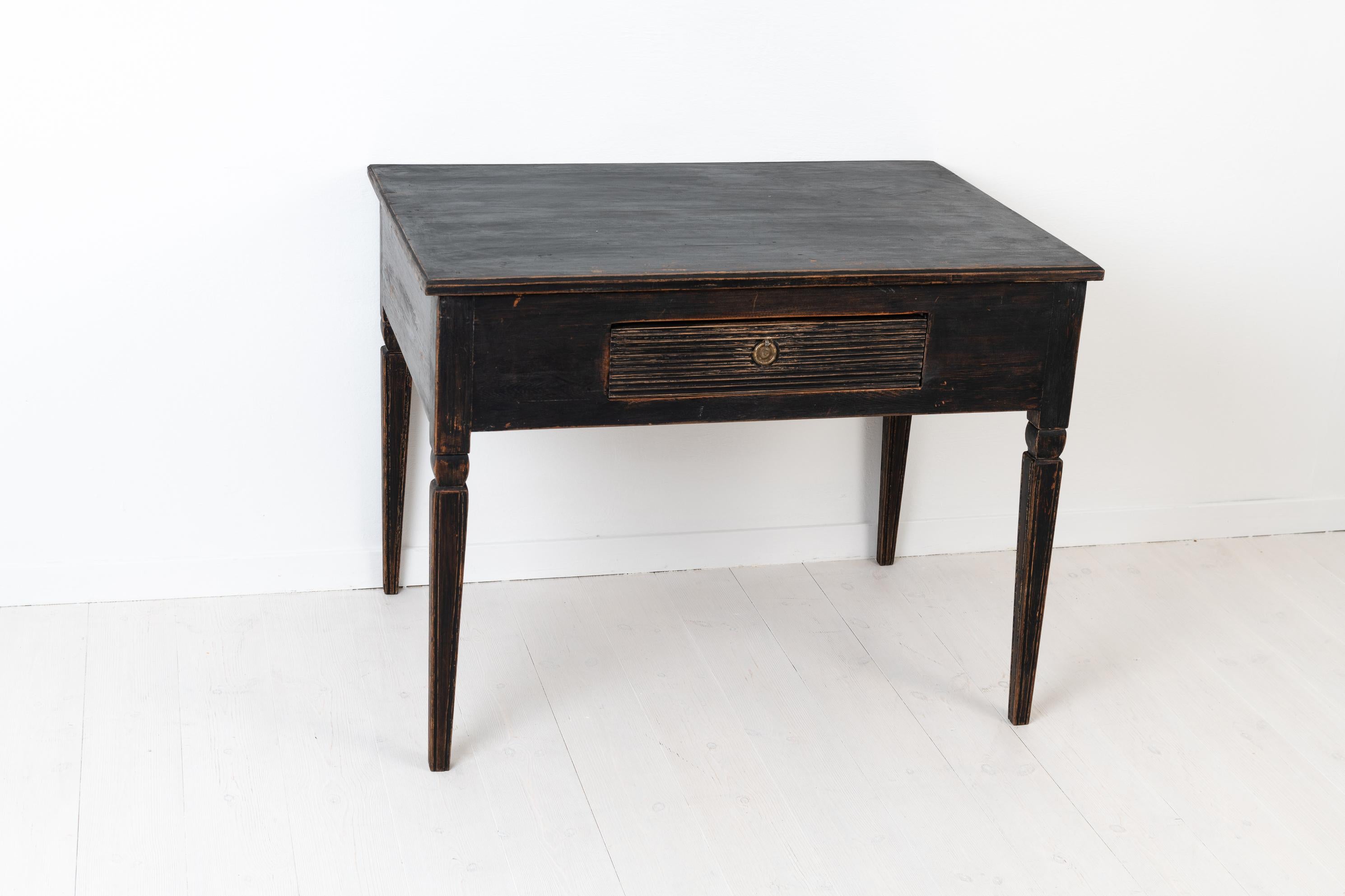 Small Black Swedish Side Table in Gustavian Style 5