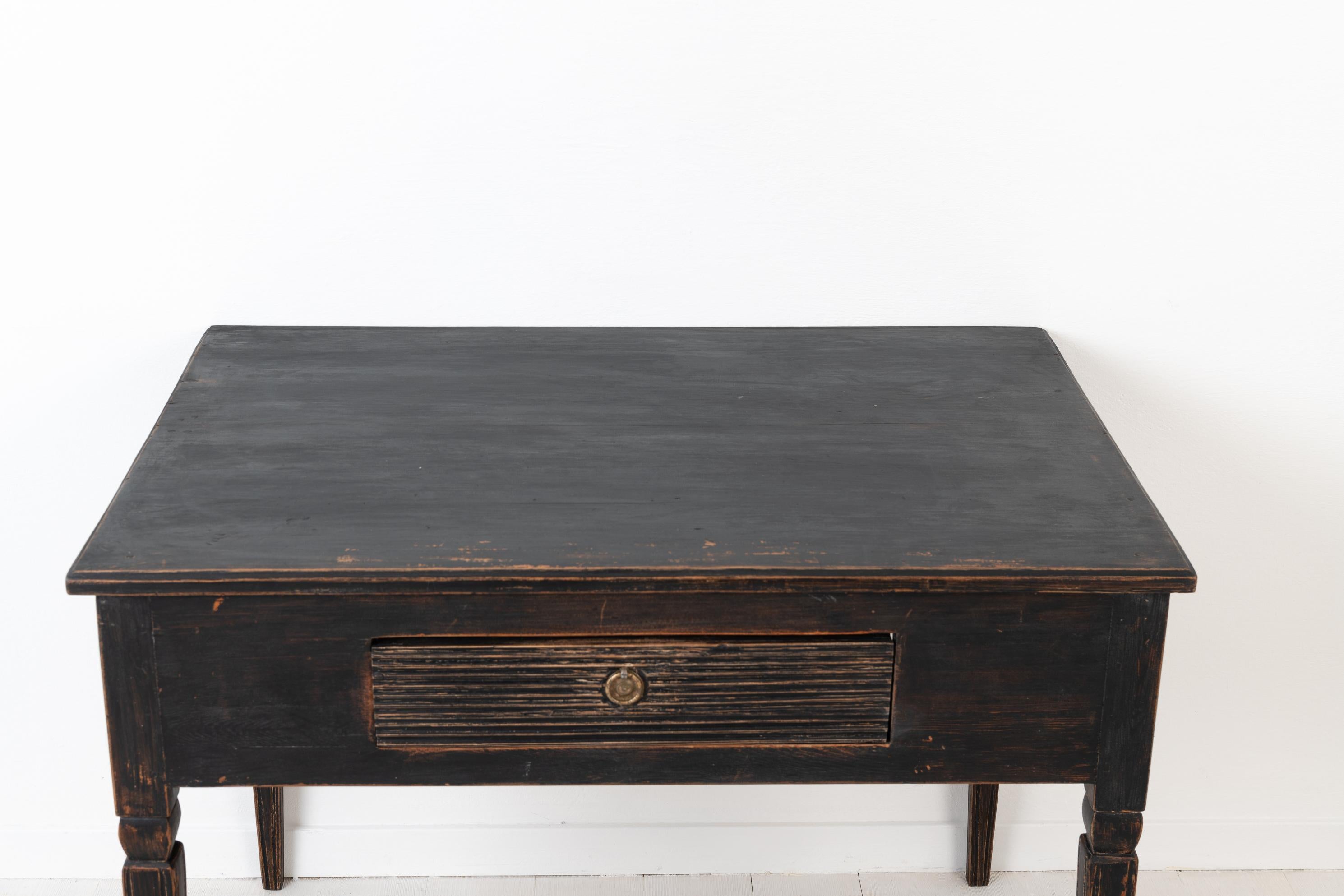 Small Black Swedish Side Table in Gustavian Style 6