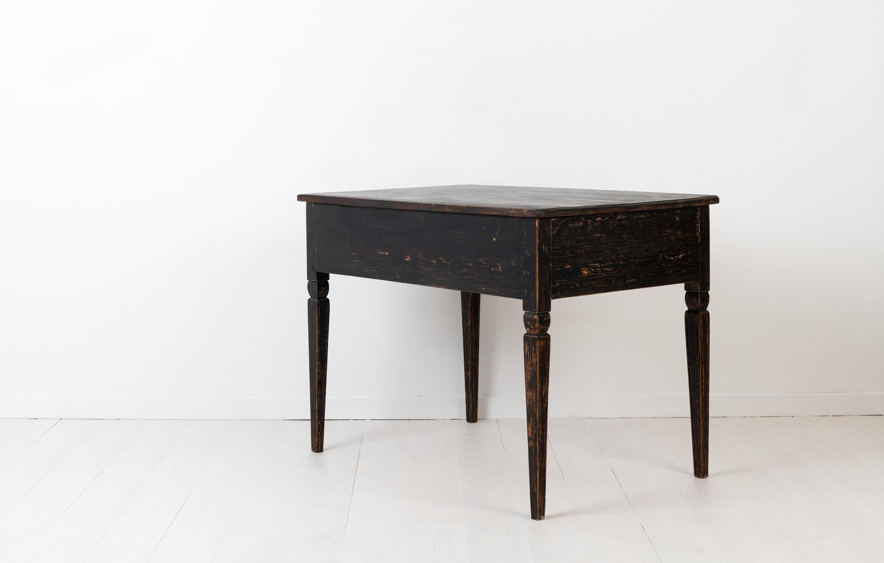 Small Black Swedish Side Table in Gustavian Style 1