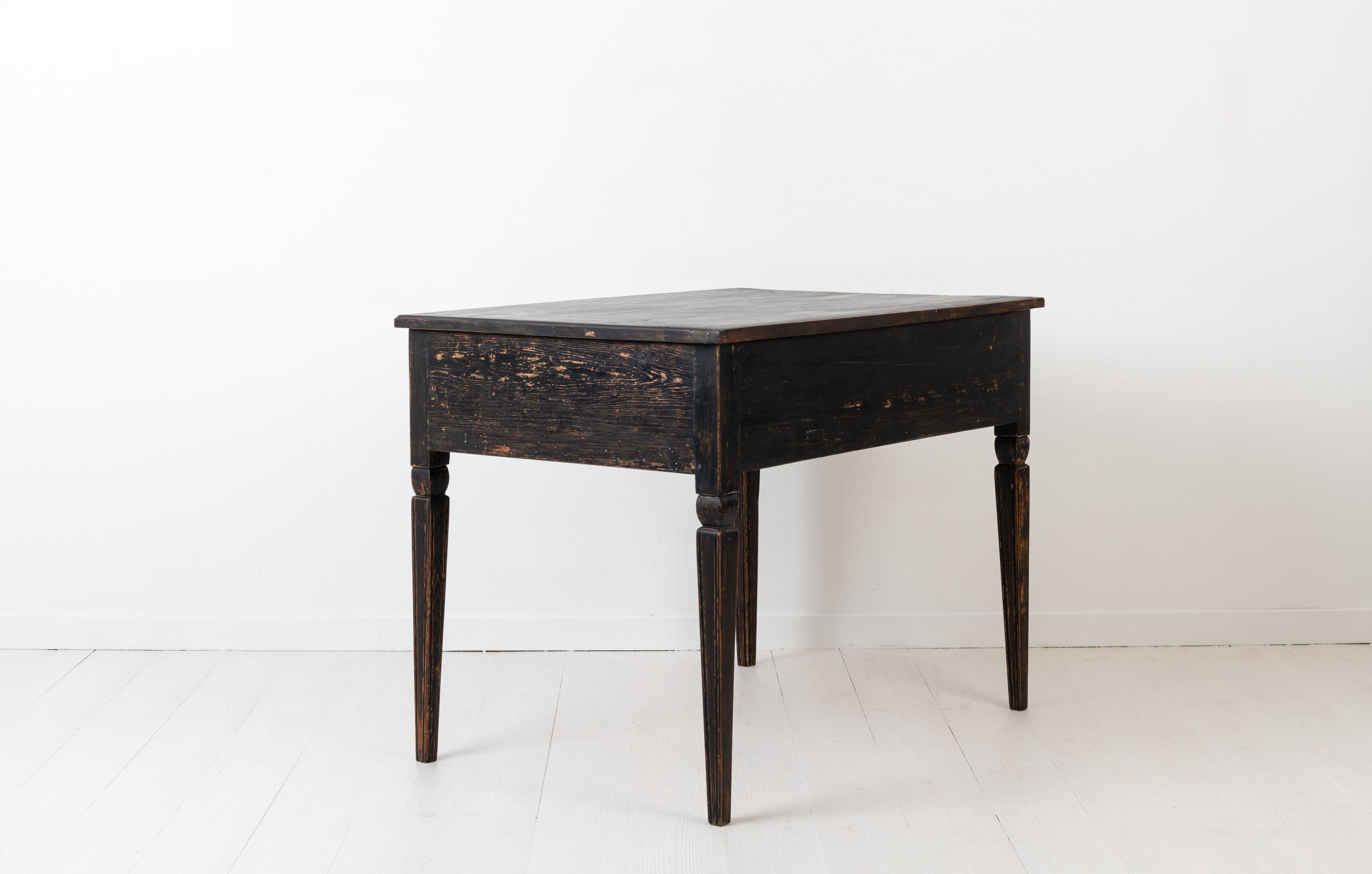 Small Black Swedish Side Table in Gustavian Style 3