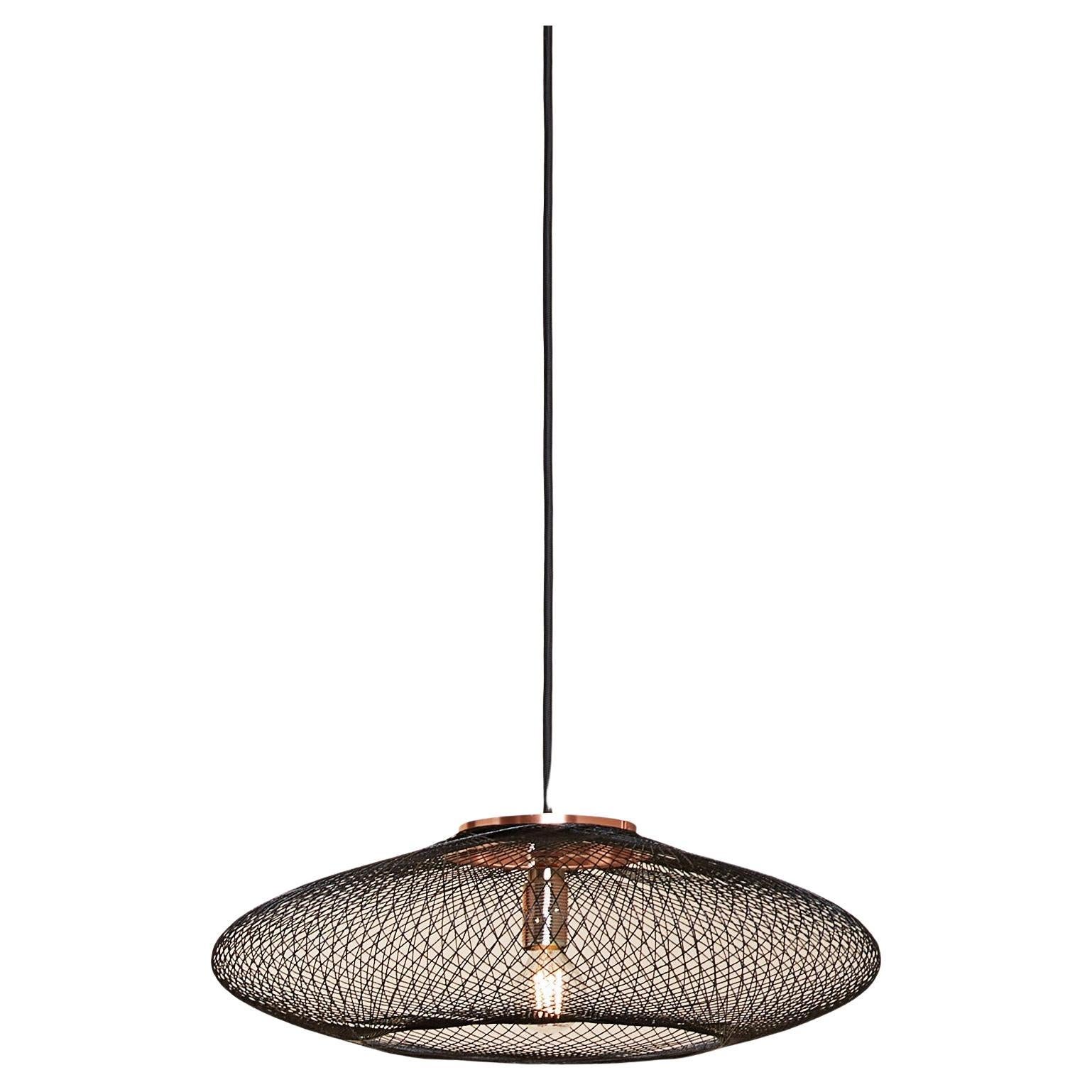 Small Black UFO Pendant Lamp by Atelier Robotiq For Sale