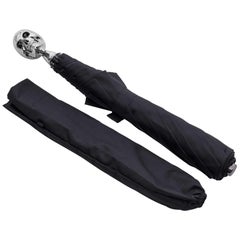Deakin & Francis Small Black Umbrella with Skull Head Handle