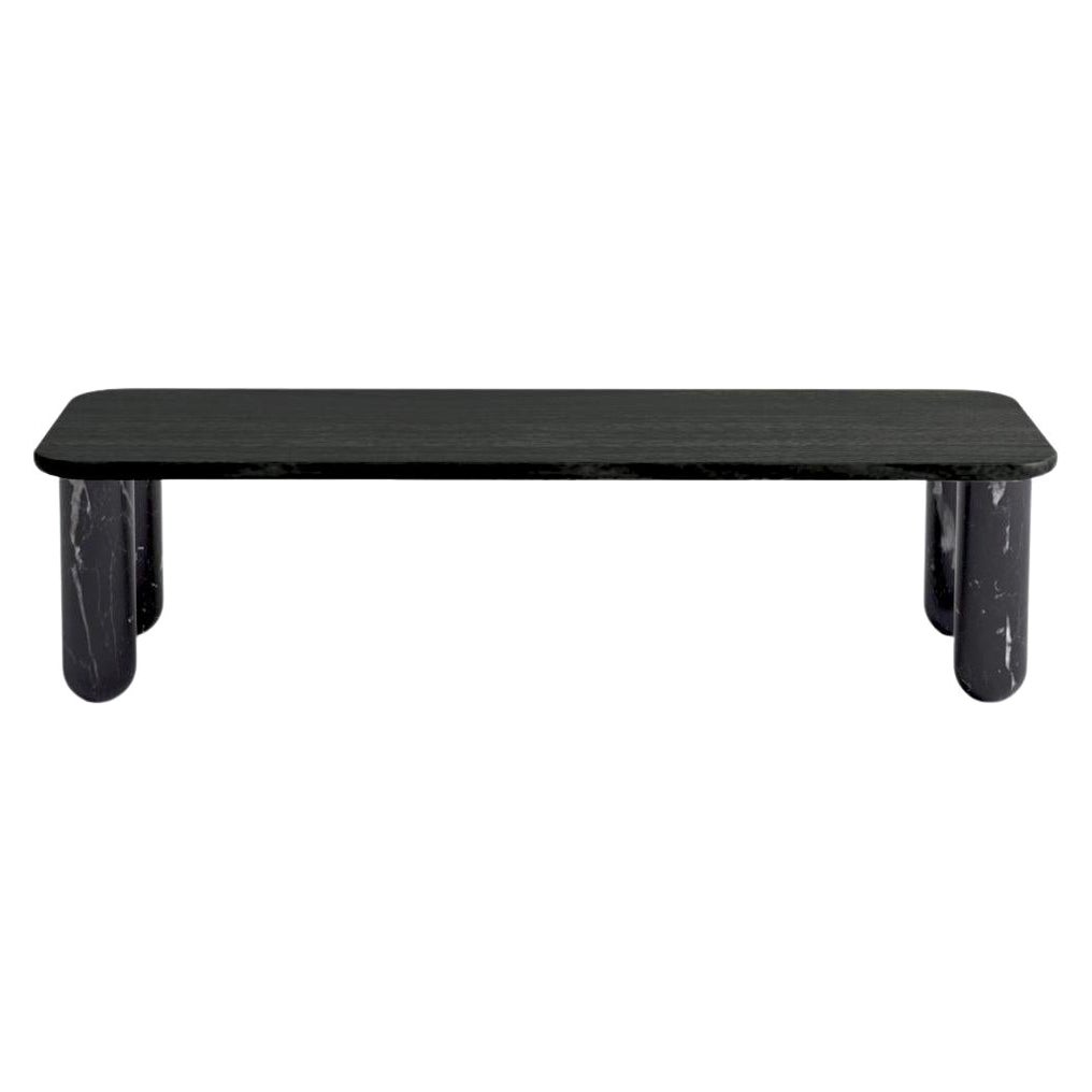 Small Black Wood and Black Marble "Sunday" Coffee Table, Jean-Baptiste Souletie For Sale