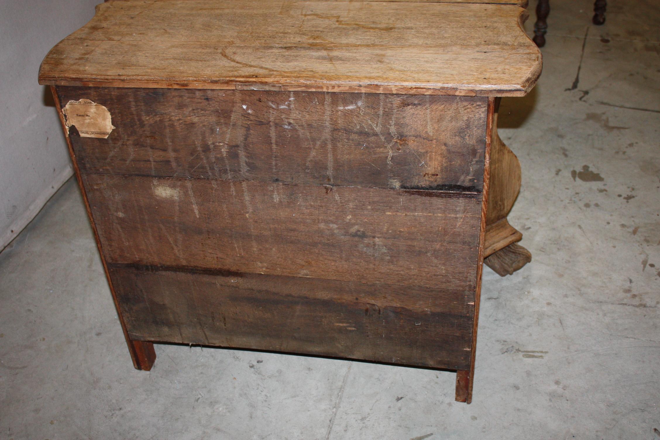 Small Bleached Oak Bombe Chest For Sale 2