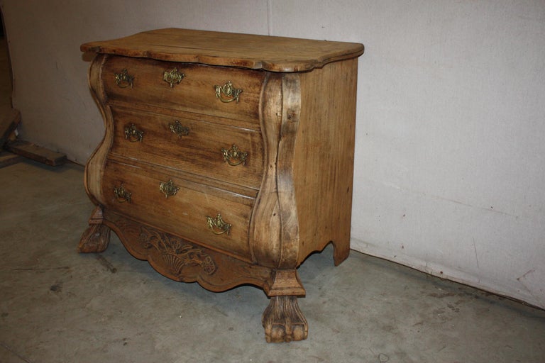 Small Bleached Oak Bombe Chest For Sale at 1stDibs