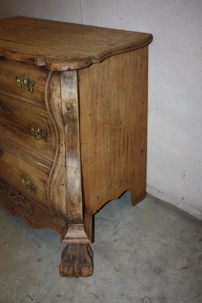 Small Bleached Oak Bombe Chest For Sale at 1stDibs