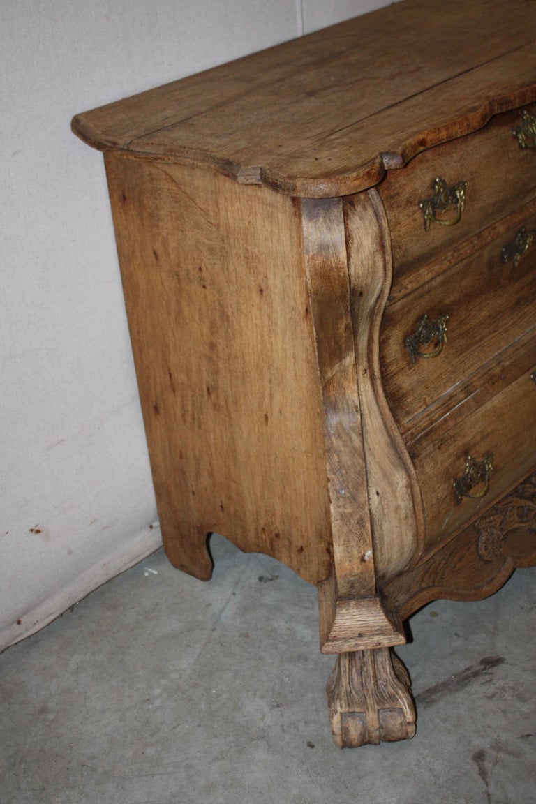 Small Bleached Oak Bombe Chest For Sale at 1stDibs