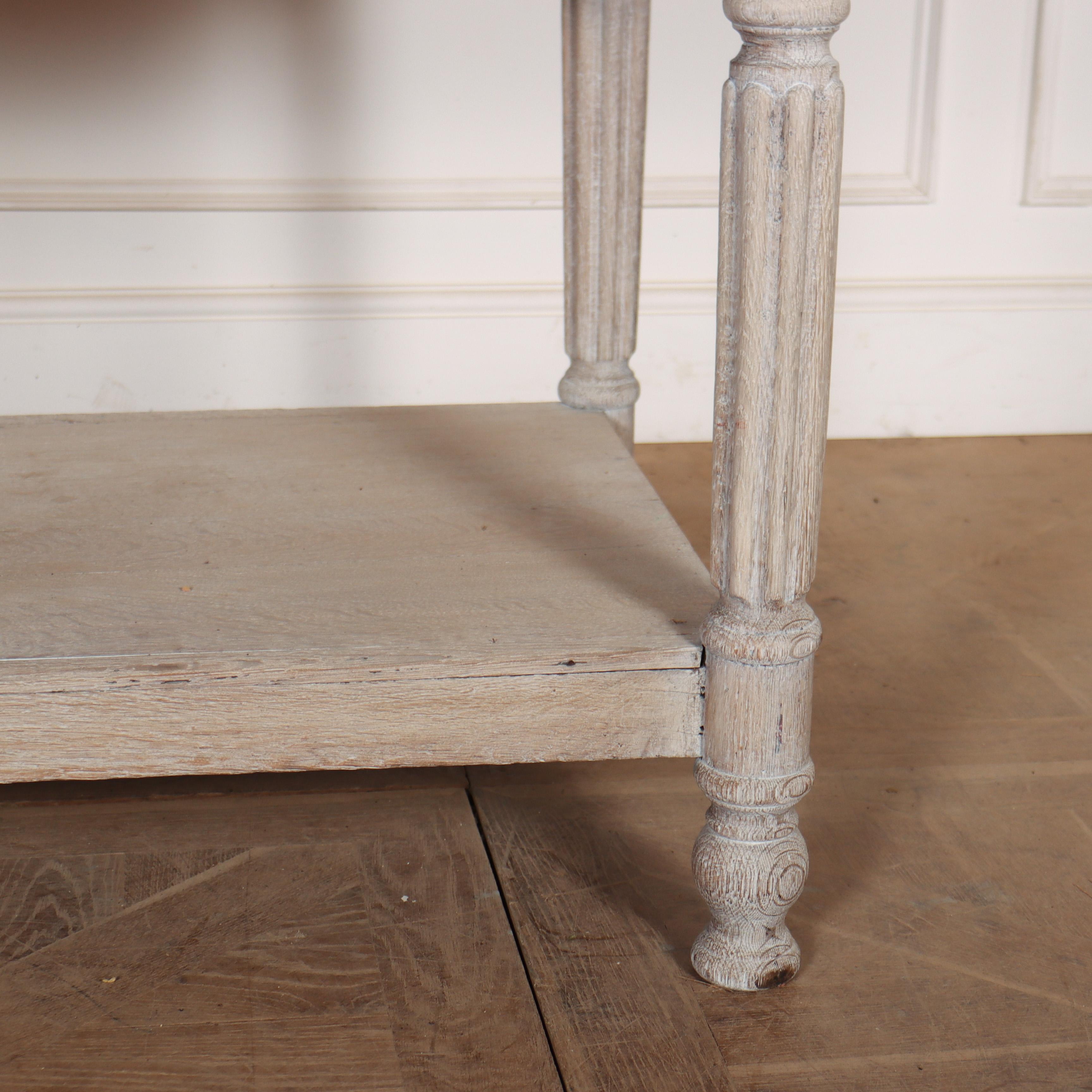 French Small Bleached Oak Drapers Table